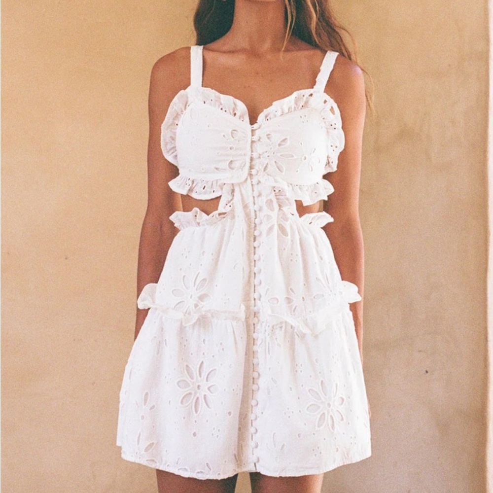 Sabo Skirt White Eyelet Mini Dress